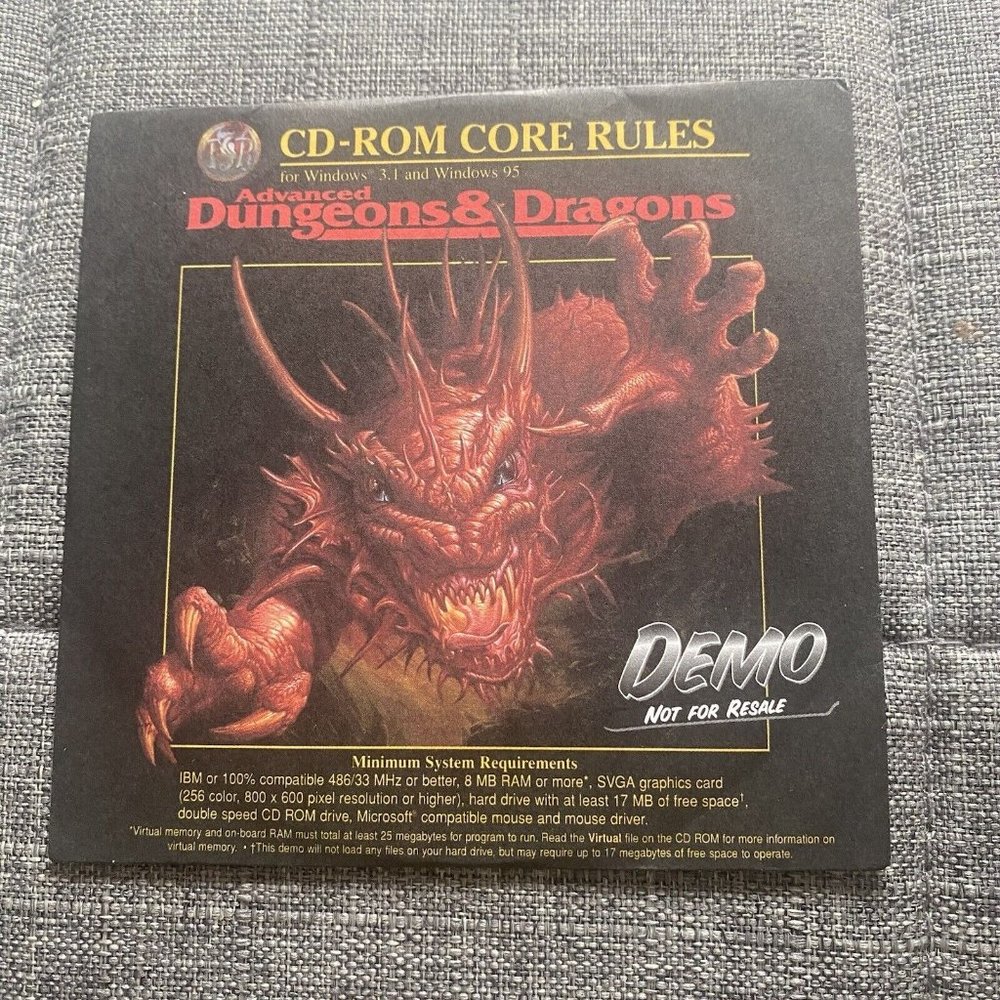 Advanced‎ Dungeons & Dragons: Core Rules (Demo Version) (PC CD-ROM) SEALED